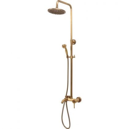 Стационарна душ система за баня с чучур FALA RETRO BRONZE 2 старо злато