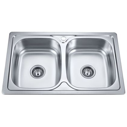 Двойна кухненска мивка 80х50х18 см ICK 8050 S
