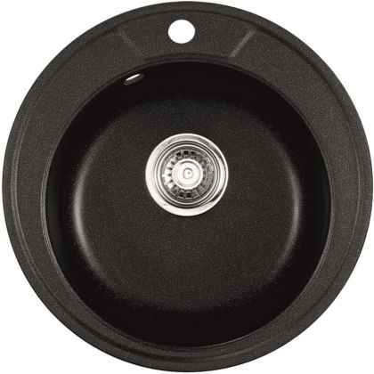 Черна гранитна кухненска мивка 49х49х19,5 см ICGS 8301 BLACK