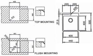 Кухненска мивка FORLINEA 40.40 44х50 см TEKA