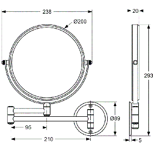 Увеличително козметично огледало IOM IDEAL STANDARD A9111AA