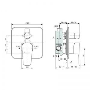 Смесител за вграждане вана/душ за ESLA IDEAL STANDARD A6947AA