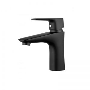 Черен смесител за мивка за баня CASCADA LIFE BLACK стоящ