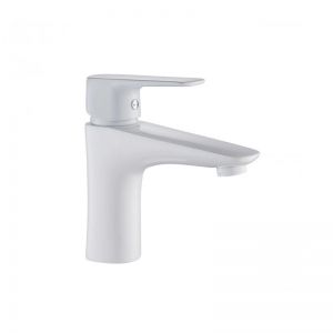 Бял смесител за мивка за баня CASCADA LIFE WHITE стоящ