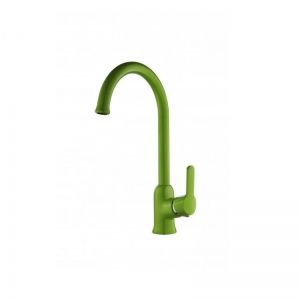 Зелен смесител за кухня CASCADA COLORS GREEN с висок въртящ се чучур