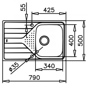 Кухненска мивка 79х50 см TEKA UNIVERSE 45 T-XP 1B 1D