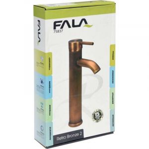 Висока смесителна батерия за мивка за баня FALA RETRO BRONZE 2 HI старо злато