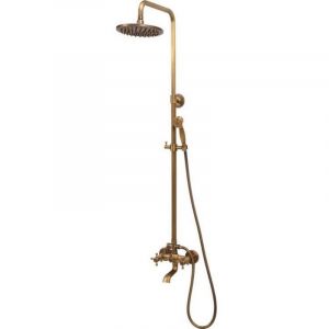 Стационарна душ система за баня с чучур FALA RETRO BRONZE 1 старо злато