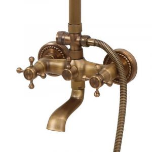 Стационарен душ за баня с чучур FALA RETRO BRONZE 1 старо злато