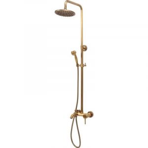Стационарна душ система за баня с чучур FALA RETRO BRONZE 2 старо злато