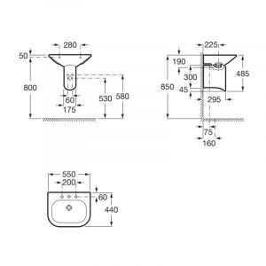 Умивалник за баня NEXO 55 см ROCA A327642000