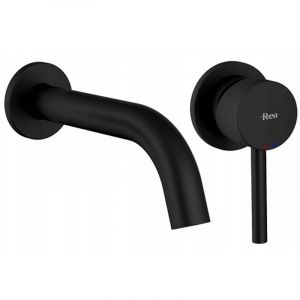 Черен смесител за мивка за баня за вграждане LUNGO BLACK