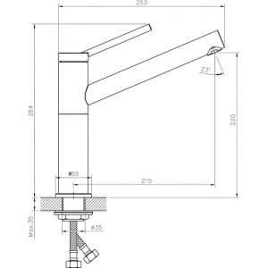 Смесител за кухня с въртящ се чучур ICF 7187186