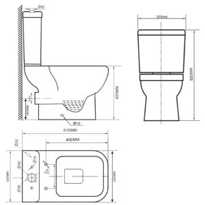 Моноблок с хоризонтално оттичане ALMOND ICC 6282GEB P