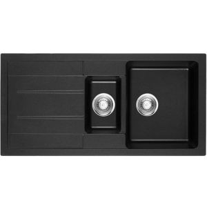 Кухненска мивка от синтетичен гранит 100х50х18 см черна ICSG 8201 BLACK