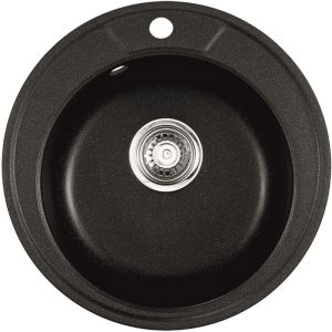 Черна гранитна кухненска мивка 49х49х19,5 см ICGS 8301 BLACK