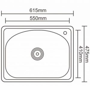 Мивка за кухня 62х48 см за вграждане в шкаф ICK D6248P/6046